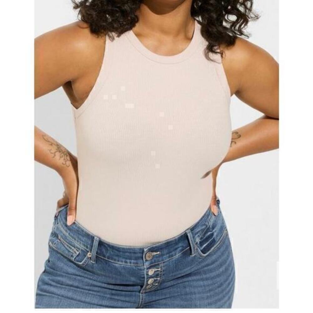 Torrid plus size Super Soft Rib High Neck Tank Top shirt mushroom beige size 2X